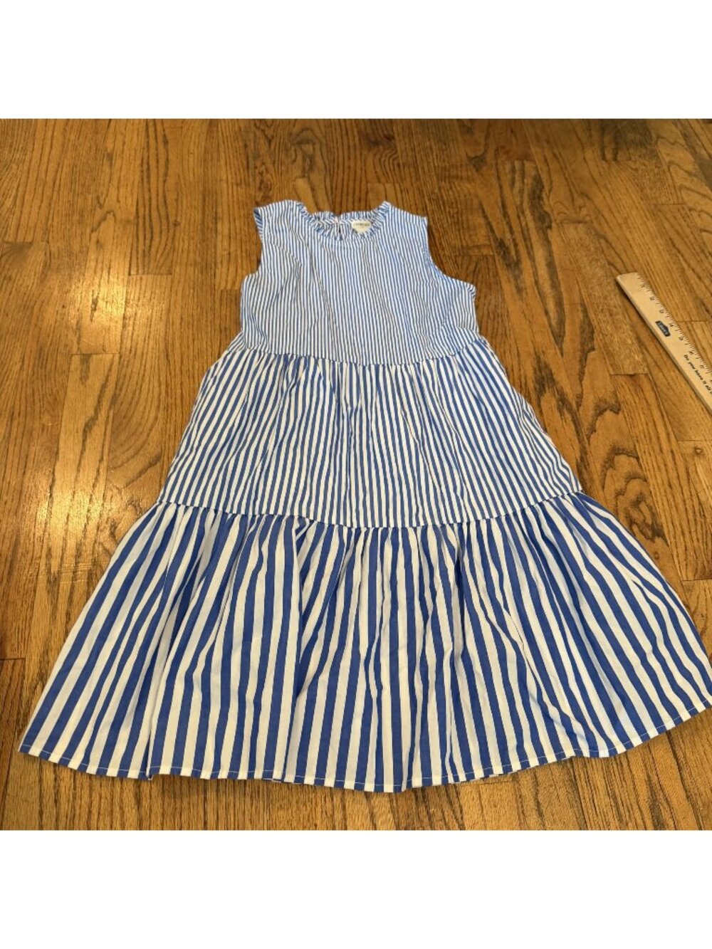 CREWCUTS GIRLS BLUE WHITE STRIPED NAUTICAL DRESS SIZE 10